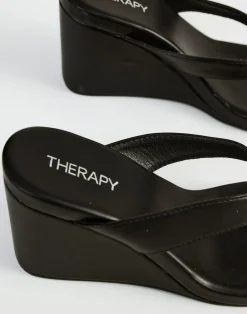 Ren Wedges (Black Smooth PU) - By*Therapy New