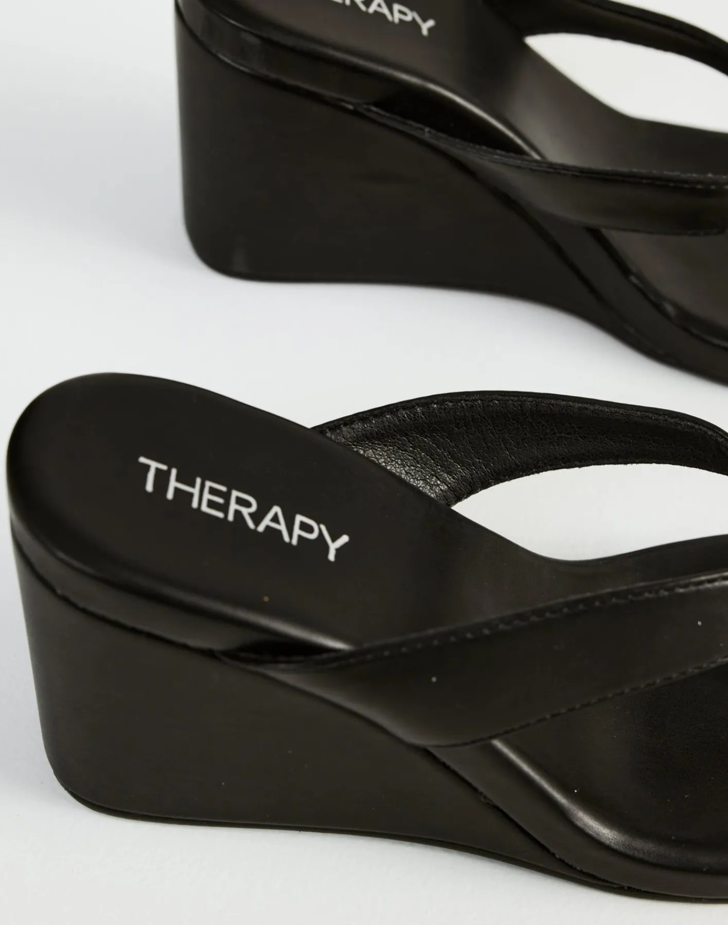 Ren Wedges (Black Smooth PU) - By*Therapy New