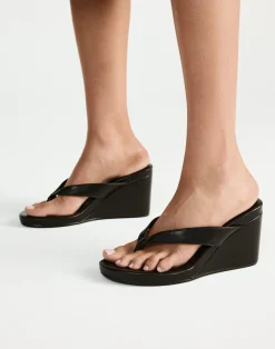 Ren Wedges (Black Smooth PU) - By*Therapy New