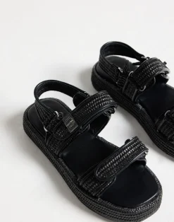 Revive Sandals (Black Raffia) - By*Therapy Fashion