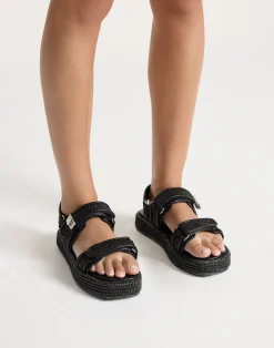 Revive Sandals (Black Raffia) - By*Therapy Fashion
