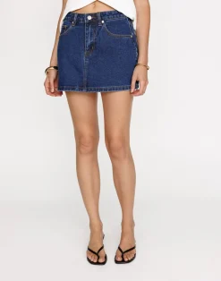 Riri Denim Mini Skirt (Dark Denim)*CHARCOAL Best