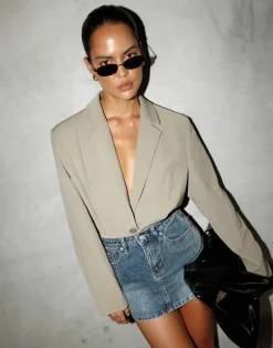 Riri Denim Mini Skirt (Faded)*CHARCOAL Hot