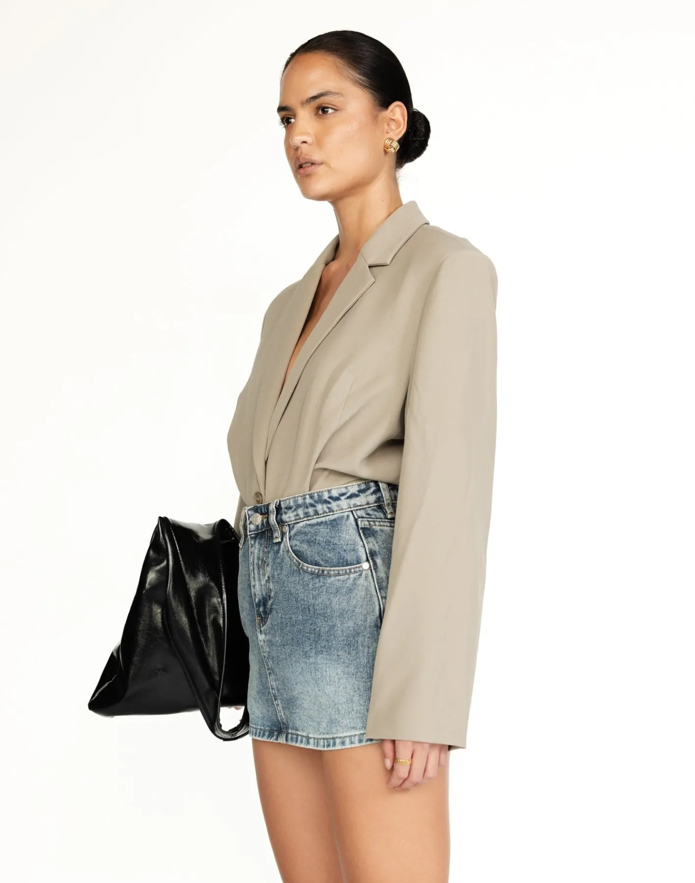 Riri Denim Mini Skirt (Faded)*CHARCOAL Hot