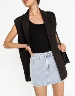 Riri Denim Mini Skirt (Light Vintage)*CHARCOAL Outlet
