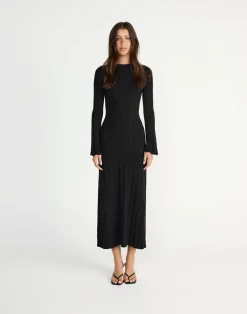 Robin Long Sleeve Maxi Dress (Black)*CHARCOAL CLOTHING Sale