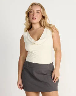 Rosalinda Mini Skirt (Textured Slate)*CHARCOAL CLOTHING Discount