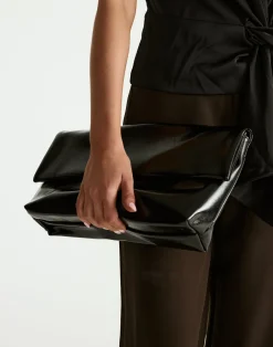 Rylee Clutch Bag (Black Crinkle Patent) - By*Billini Online