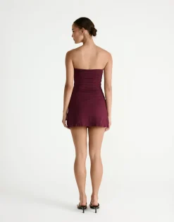 Sarie Mini Dress (Plum)*CHARCOAL Sale