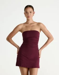 Sarie Mini Dress (Plum)*CHARCOAL Sale