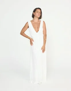 Seascape Maxi Dress (White)*CHARCOAL CLOTHING Sale