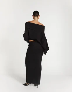 Seline Maxi Skirt (Black)*CHARCOAL Hot