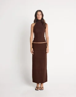 Seline Maxi Skirt (Chocolate)*CHARCOAL CLOTHING Best