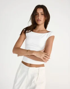 Sunkissed Top (White)*CHARCOAL Hot