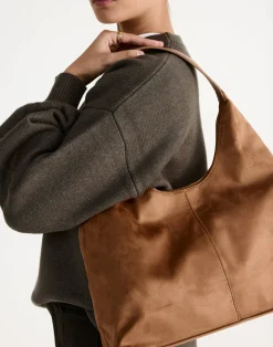 Tammy Shoulder Bag (Dark Tan Suede) - By*Billini Best
