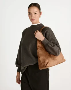 Tammy Shoulder Bag (Dark Tan Suede) - By*Billini Best