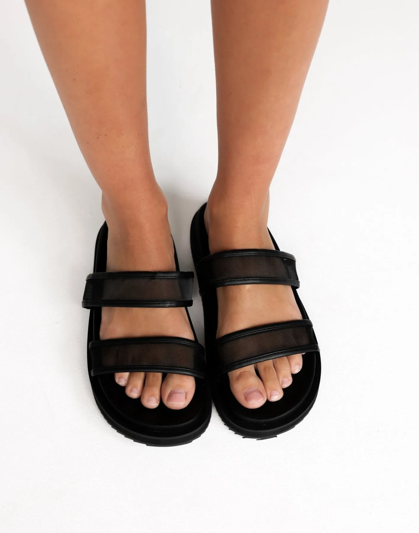 Tamre Slides (Black Mesh) - By*Billini New