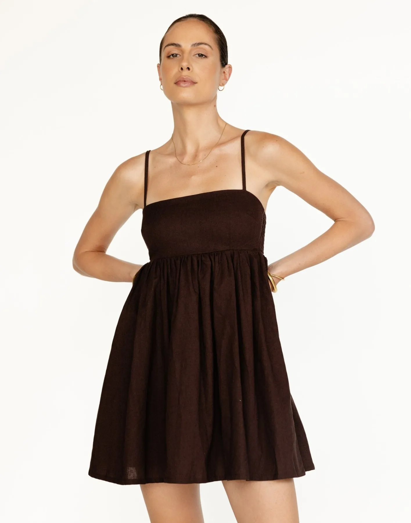 Tarsha Mini Dress (Chocolate)*CHARCOAL Sale