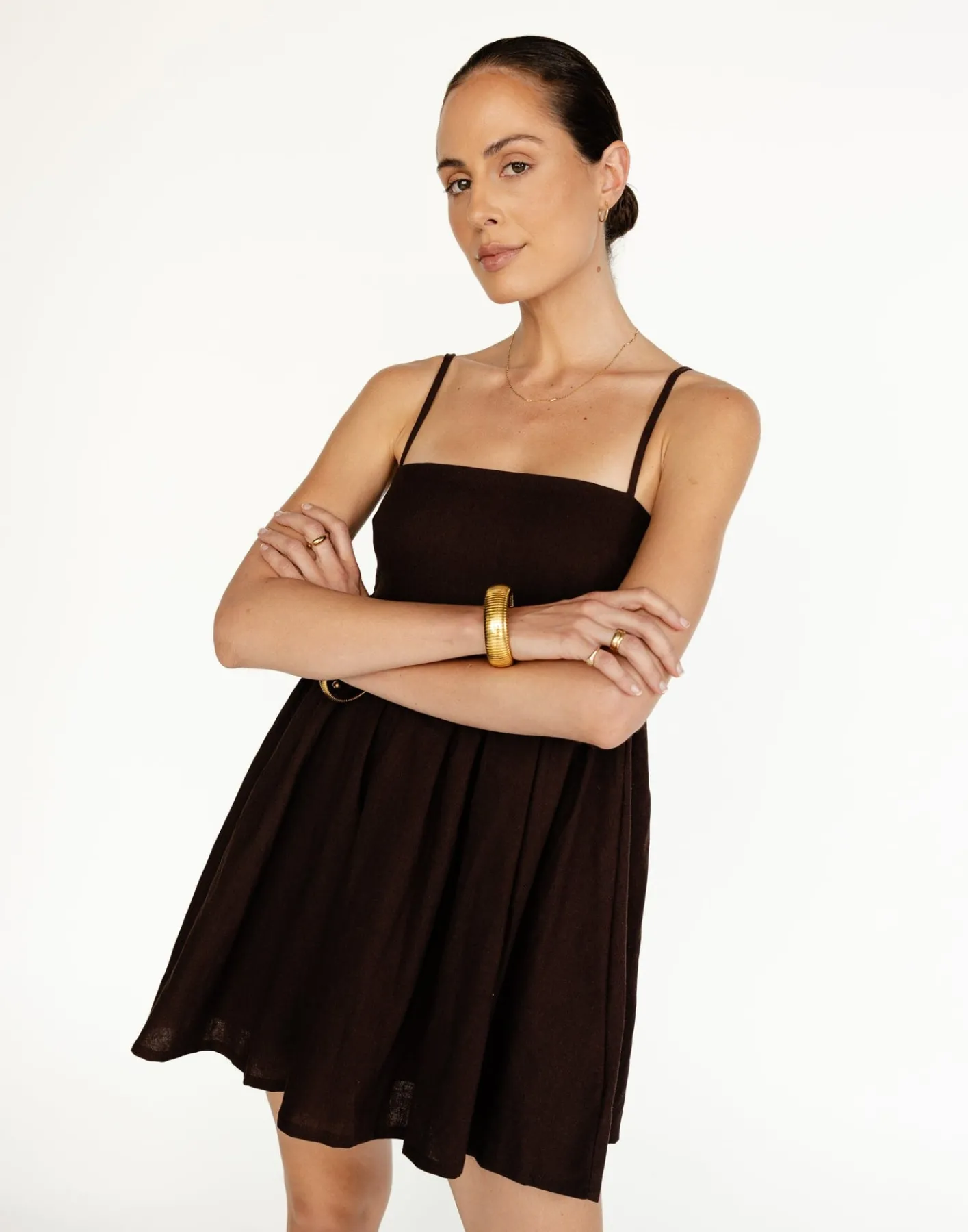 Tarsha Mini Dress (Chocolate)*CHARCOAL Sale