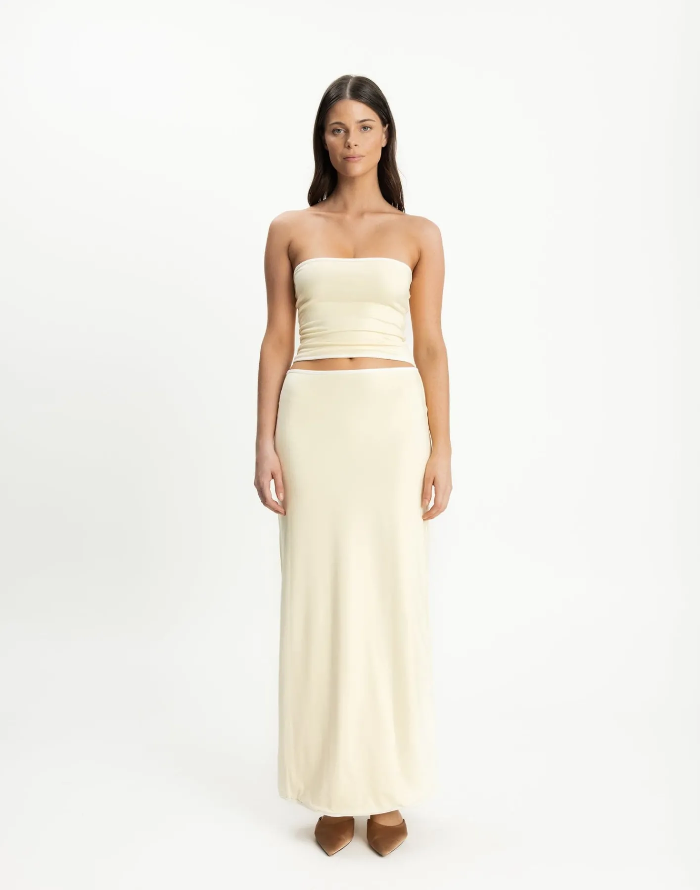 Tavina Maxi Skirt (Butter/White)*CHARCOAL CLOTHING Outlet