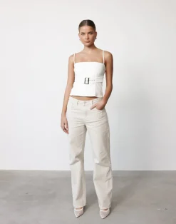 Terese Top (White)*CHARCOAL Hot