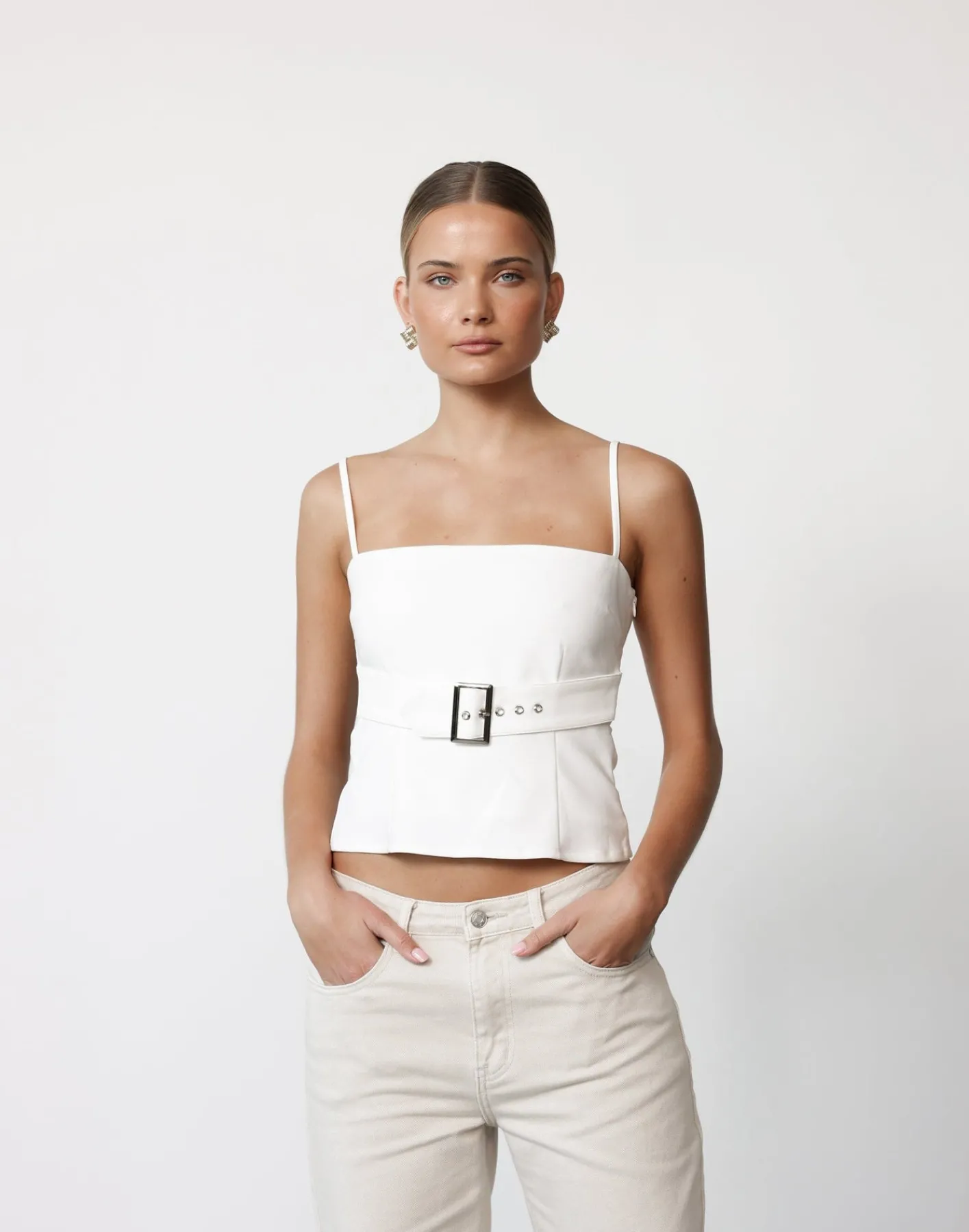 Terese Top (White)*CHARCOAL Hot