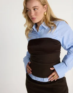 Teri Long Sleeve Shirt (Blue/ White Stripe)*CHARCOAL CLOTHING Hot