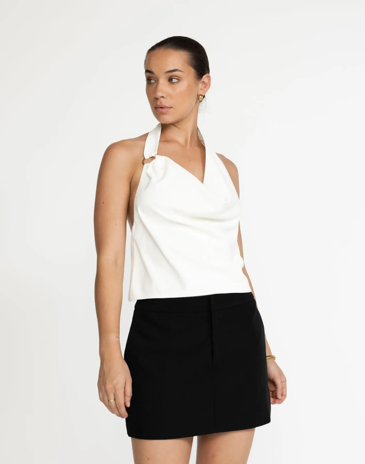 Theda Top (White)*CHARCOAL Clearance
