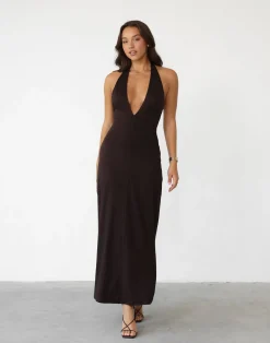Victoria Maxi Dress (Chocolate)*CHARCOAL Best