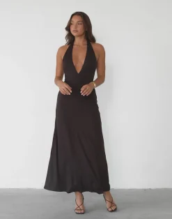 Victoria Maxi Dress (Chocolate)*CHARCOAL Best