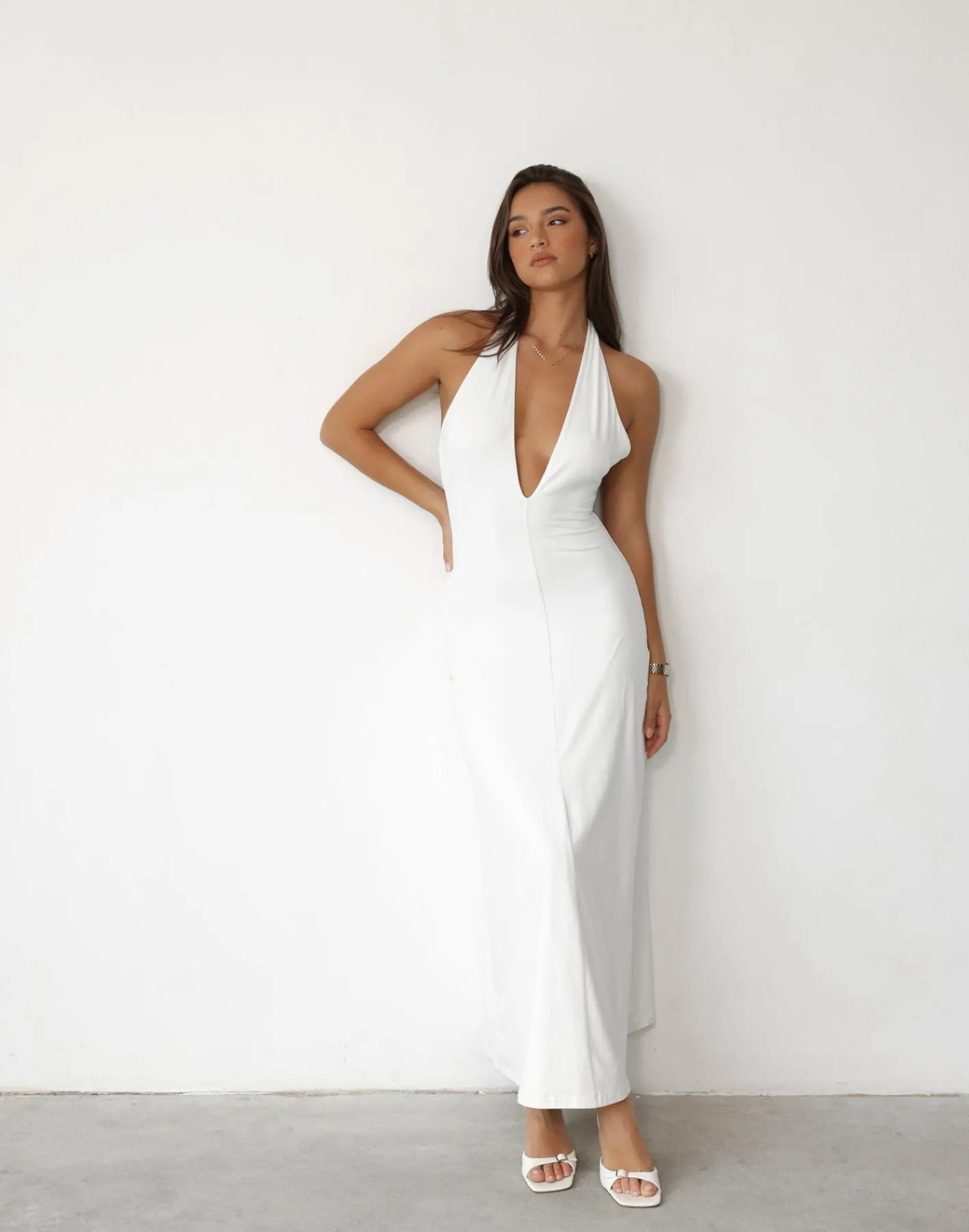 Victoria Maxi Dress (White)*CHARCOAL Discount