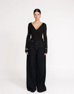 Viola Long Sleeve Top (Black)*CHARCOAL Fashion