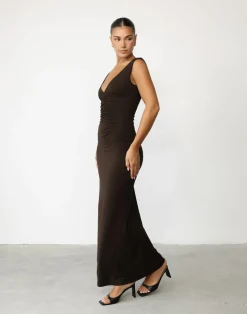 Viola Maxi Dress (Chocolate)*CHARCOAL Outlet
