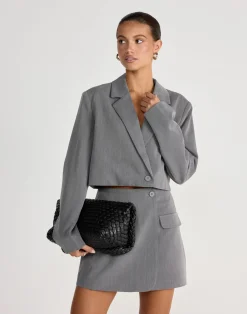 Waverly Mini Skirt (Grey)*CHARCOAL CLOTHING Outlet