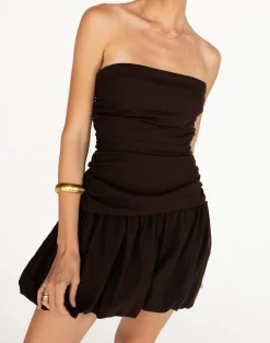 Yagya Mini Dress (Chocolate)*CHARCOAL Hot