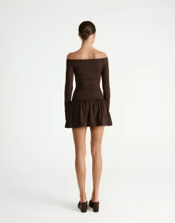 Yanna Long Sleeve Mini Dress (Chocolate)*CHARCOAL Clearance